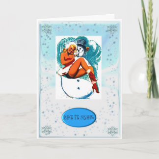 FESTIVA TARJETA DE CHICA Y NAVIDADES SNOWMAN UP