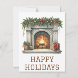 Festiva Tarjeta de chimenea de vacaciones festivas