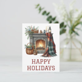 Festiva Tarjeta de chimenea de vacaciones festivas
