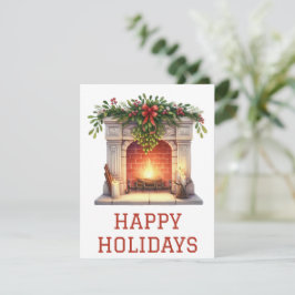 Festiva Tarjeta de chimenea de vacaciones festivas