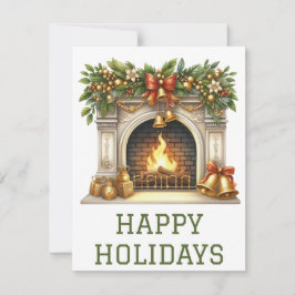 Festiva Tarjeta de chimenea de vacaciones festivas