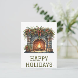 Festiva Tarjeta de chimenea de vacaciones festivas