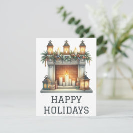 Festiva Tarjeta de chimenea de vacaciones festivas