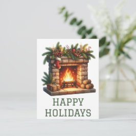 Festiva Tarjeta de chimenea de vacaciones festivas