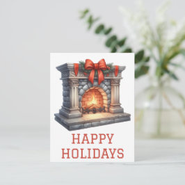 Festiva Tarjeta de chimenea de vacaciones festivas