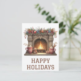 Festiva Tarjeta de chimenea de vacaciones festivas