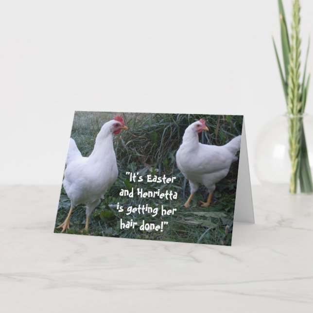 Festiva Tarjeta de CHISTE EASTER HEN (Anverso)