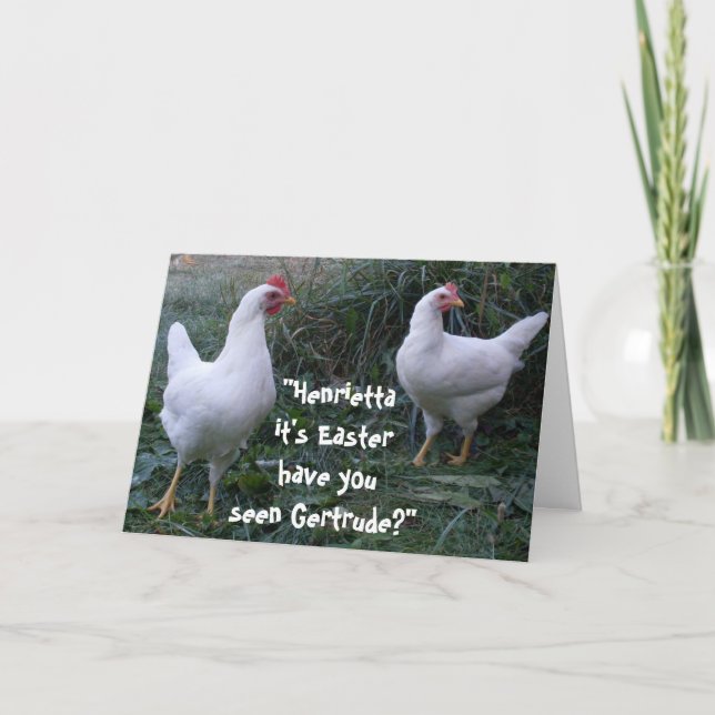 Festiva Tarjeta de CHISTE EASTER HEN (Anverso)