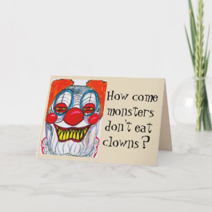 Festiva Tarjeta de chiste HALLOWEEN CLOWN