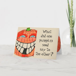 Festiva Tarjeta de chiste HALLOWEEN PUMPKIN SEMILLA