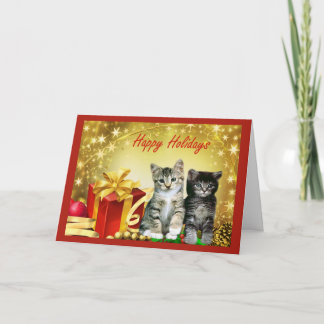 Festiva Tarjeta de Chrstmas del gato