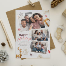Tarjeta de Collage de Fotos de Tres Familias para 