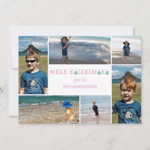 Festiva Tarjeta de Collage de fotos Mele Kalikimaka para N