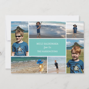 Festiva Tarjeta de Collage de fotos Mele Kalikimaka para N