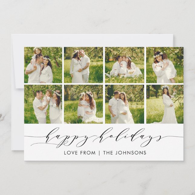 Festiva Tarjeta de collage de fotos modernas de vacaciones (Anverso)