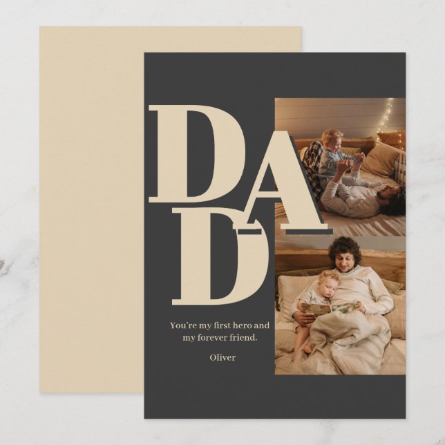 Festiva Tarjeta de collage de fotos personalizadas para el (Anverso / Reverso)