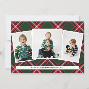Festiva Tarjeta de Collage de fotos Tartán Plaid para Navi