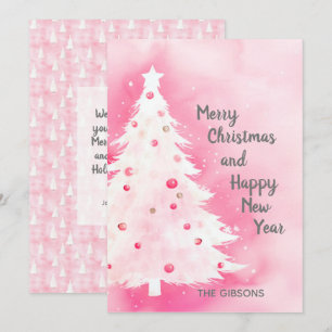 Festiva Tarjeta de color rosa blanco para el árbol de Navi