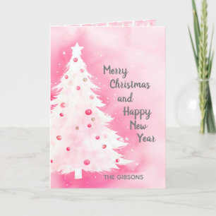 Festiva Tarjeta de color rosa blanco para el árbol de Navi