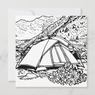 Festiva Tarjeta de color temática de camping