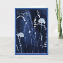 Tarjeta de condolencias de pradera floral de acuar