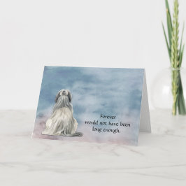 Festiva Tarjeta de condolencias para perro Lhasa Apso blan