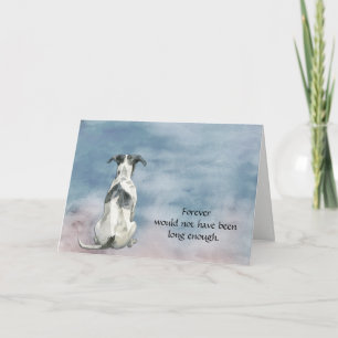 Festiva Tarjeta de condolencias para perro Whippet negro y