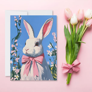 Festiva Tarjeta de conejito de Pascua