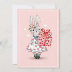 Festiva Tarjeta de conejito dulce
