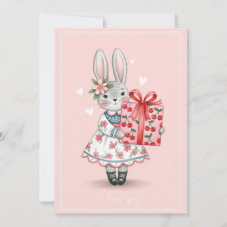 Festiva Tarjeta de conejito dulce