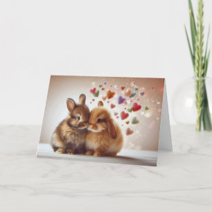 Festiva Tarjeta de conejitos adorables (personaliza tu men