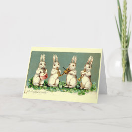 Festiva Tarjeta de conejo de pascua musical de VIntage