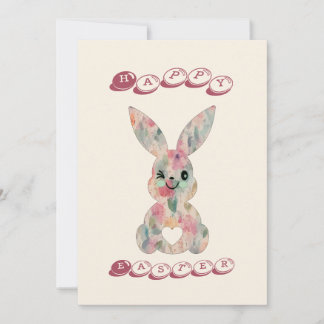 Festiva Tarjeta de conejo Floral Easter