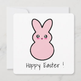 Festiva Tarjeta de conejo Hoppy Easter Pink Cute