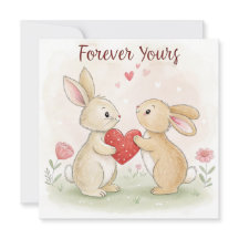 Tarjeta de conejo romántico – Por siempre tuyo