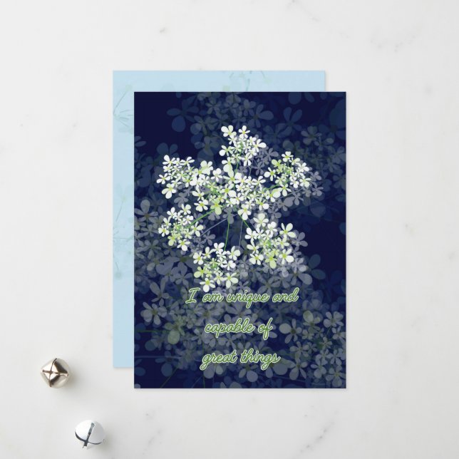 Festiva Tarjeta de confirmación con flores de fondo oscuro (Anverso/Reverso In Situ)