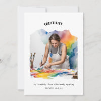 Tarjeta de confirmación positiva de creatividad