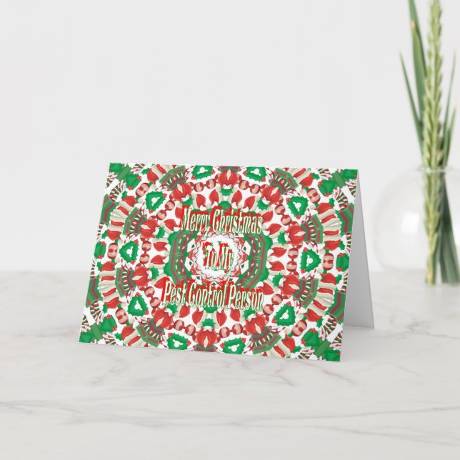 Festiva Tarjeta de control de plagas para navidades (Anverso)
