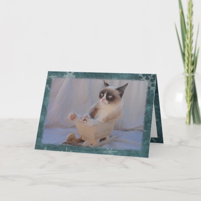 Festiva Tarjeta de copo de nieve azul | Dando por el... NO (Anverso)