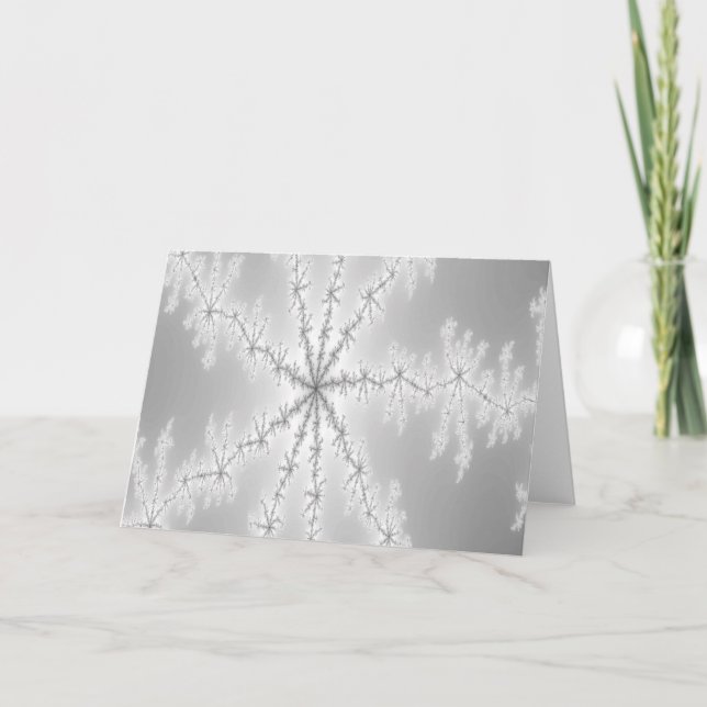 Festiva Tarjeta de copo de nieve de plata (Anverso)
