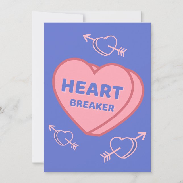 Festiva Tarjeta de Corazón Conversacional – Corazón Rompe  (Anverso)
