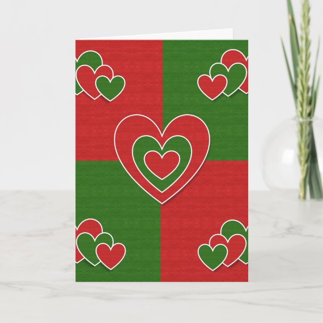 Festiva Tarjeta de corazón de navidades (Anverso)