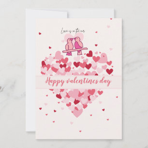 Festiva Tarjeta de Corazón de Pájaros del Amor Querido – F