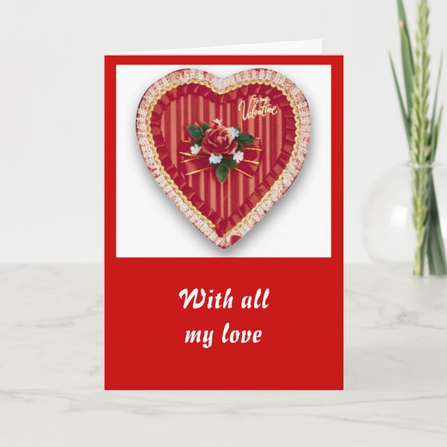 Festiva Tarjeta de corazón de San Valentín (Anverso)