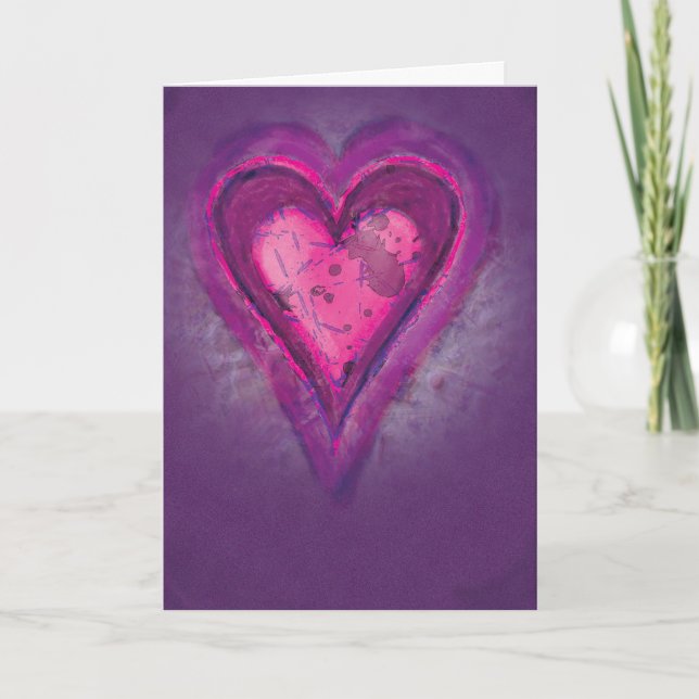 Festiva Tarjeta de corazón Pastel (Anverso)