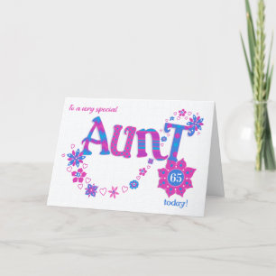 Festiva Tarjeta de corazón y flores de cumpleaños de tía p
