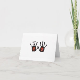 Festiva Tarjeta de corazón y manos