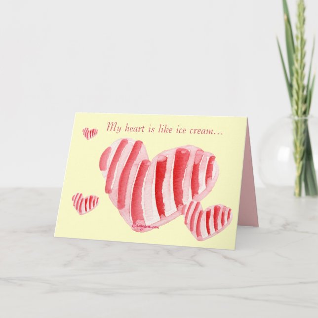 Festiva Tarjeta de Corazones de San Valentín helado (Anverso)