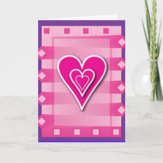 Festiva Tarjeta de corazones rosados