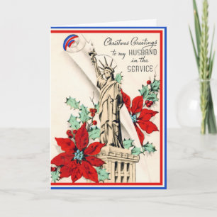 Festiva Tarjeta de cosecha de Navidades militares